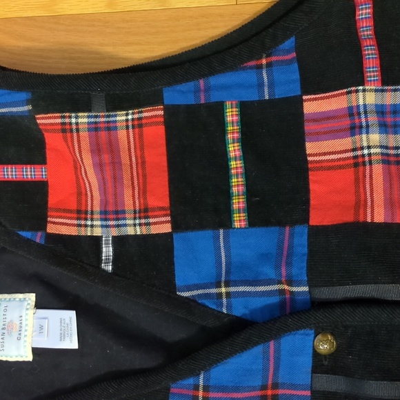 Vintage Susan Bristol Patchwork Corduroy Vest XL - Picture 5 of 6